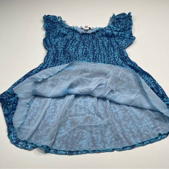 Y2K Babydoll Top Tank Silk Fairy Cottagecore Whimsigoth Romantic Milkmaid Blue - Picture 4 of 14